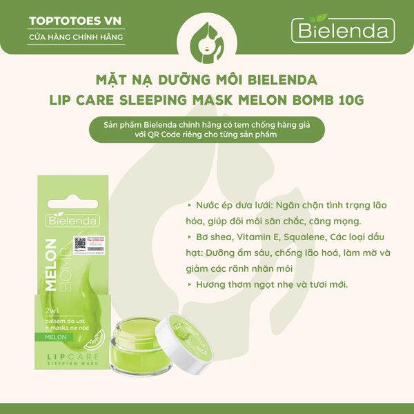 Mặt nạ dưỡng môi Bielenda Lip Care Sleeping Mask 2in1 - Melon Bomb 10g