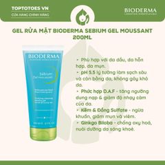 Gel rửa mặt Bioderma Sebium Gel Moussant (Xanh)
