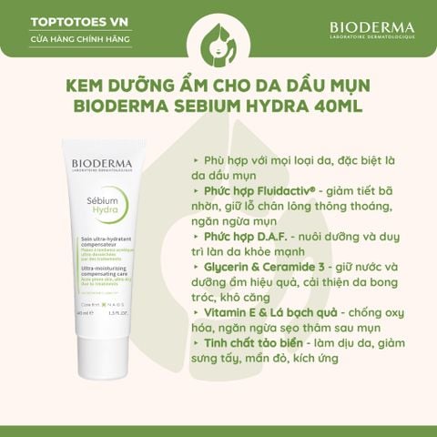 Kem dưỡng Bioderma Sebium Hydra 40ml