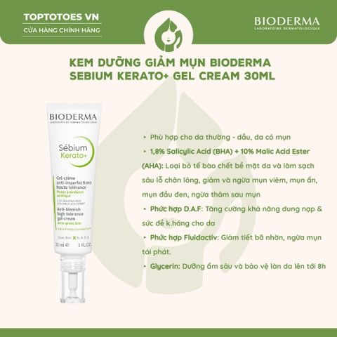 Kem dưỡng Bioderma Sebium Kerato+ Gel-cream 30ml