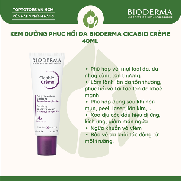 Kem dưỡng Bioderma Cicabio Creme+ 40ml