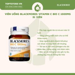 Viên uống Blackmores Vitamin C Bio C 1000mg tăng cường miễn dịch, làm đẹp da, chống oxy hóa - 31 viên