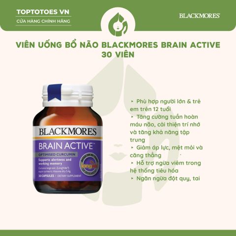 Viên uống bổ não, tăng cường trí nhớ Blackmores Brain Active - 30 viên