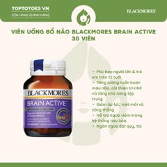 Viên uống bổ não, tăng cường trí nhớ Blackmores Brain Active - 30 viên