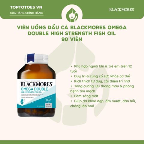 Viên uống dầu cá Blackmores Omega Double High Strength Fish Oil - 90 viên