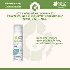 Kem chống nắng Cancer Council Face Day Wear Invisible SPF 50+/ PA ++++ 75ml - Sữa chống nắng 50ml
