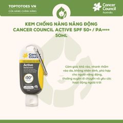 Kem chống nắng Năng động Cancer Council Active SPF 50+/ PA ++++