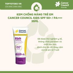 Kem chống nắng Trẻ em Cancer Council Kids SPF 50+/ PA ++++