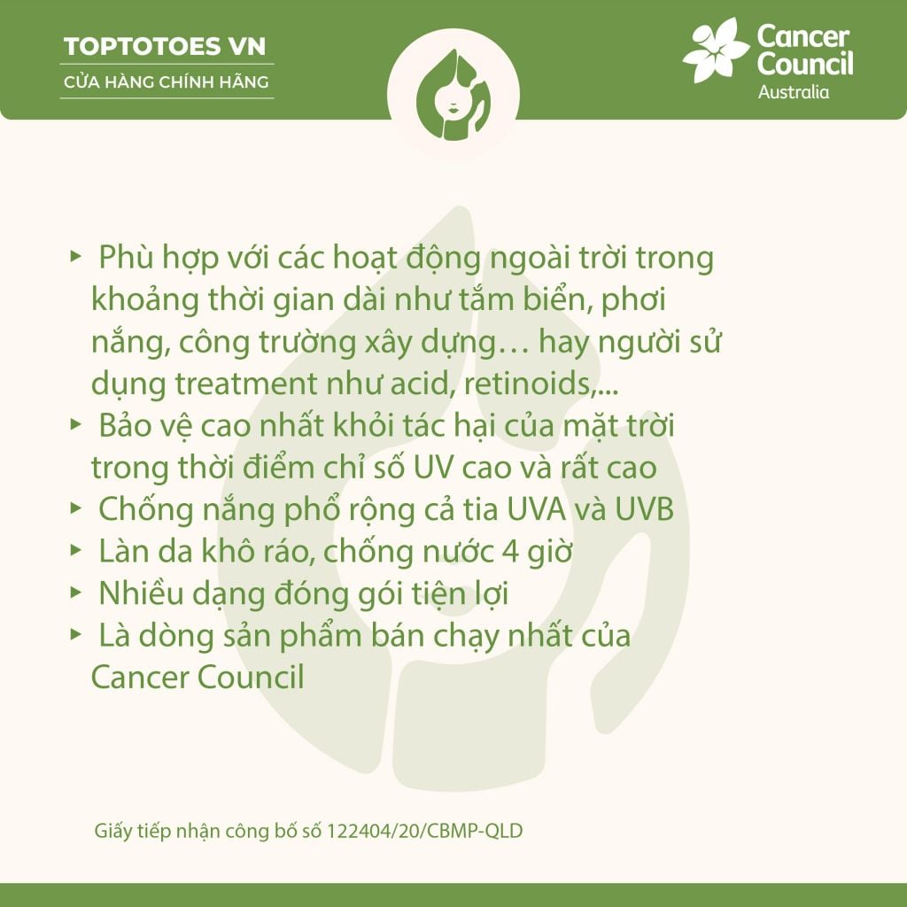 Kem chống nắng Siêu bảo vệ Cancer Council Ultra SPF 50+/ PA ++++