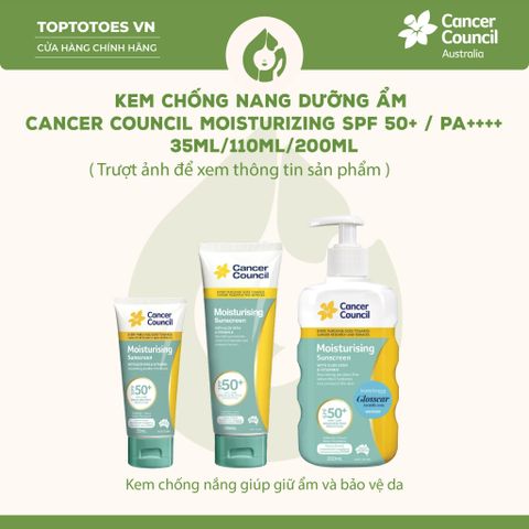 Kem chống nắng Dưỡng ẩm Cancer Council Moisturizing SPF 50+/ PA ++++