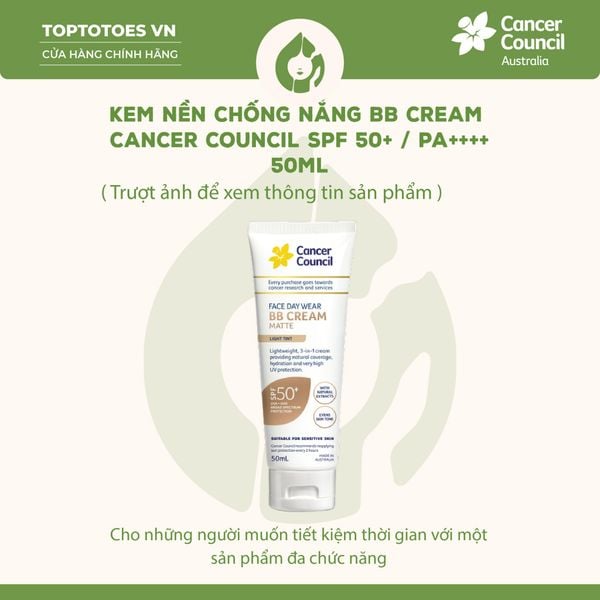 Kem nền chống nắng BB Cream Cancer Council SPF 50+/ PA ++++