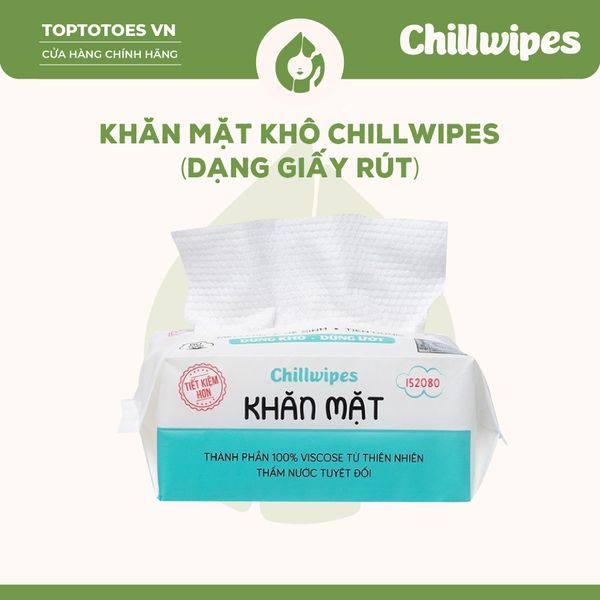Khăn mặt khô Chillwipes (80 khăn) - Gói rút