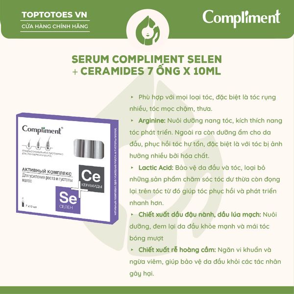 Serum tóc Compliment Selen+ Ceramides 7 ông x 10ml
