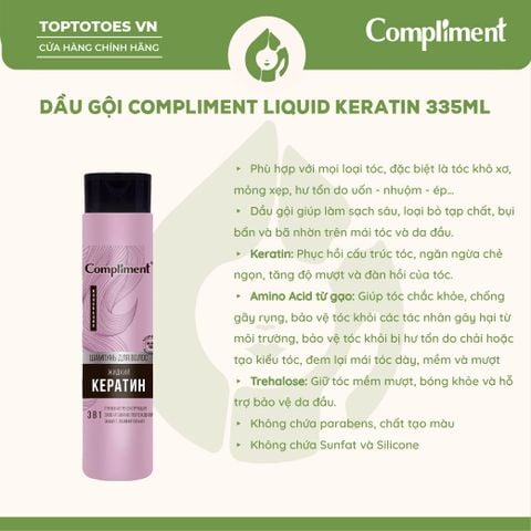 Dầu gội Compliment Liquid Keratin 335ml