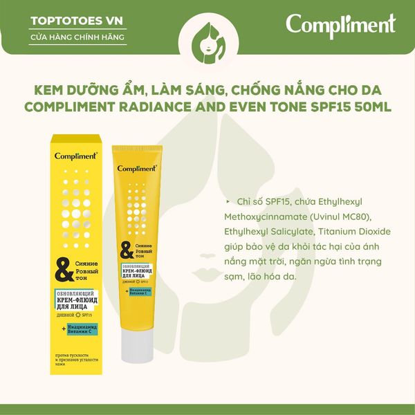 Kem dưỡng ban ngày Compliment Radiance And Even Tone SPF15 50ml