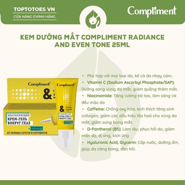 Kem dưỡng mắt Compliment Radiance And Even Tone 25ml