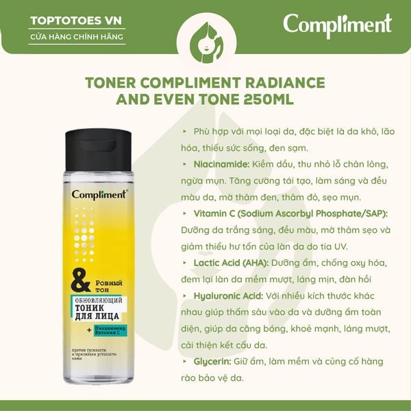 Toner Compliment Radiance And Even Tone 250ml