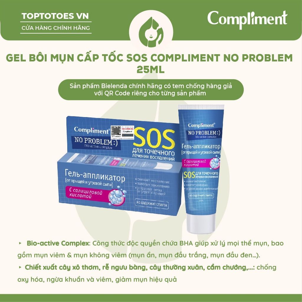 Gel bôi mụn cấp tốc Compliment No Problem