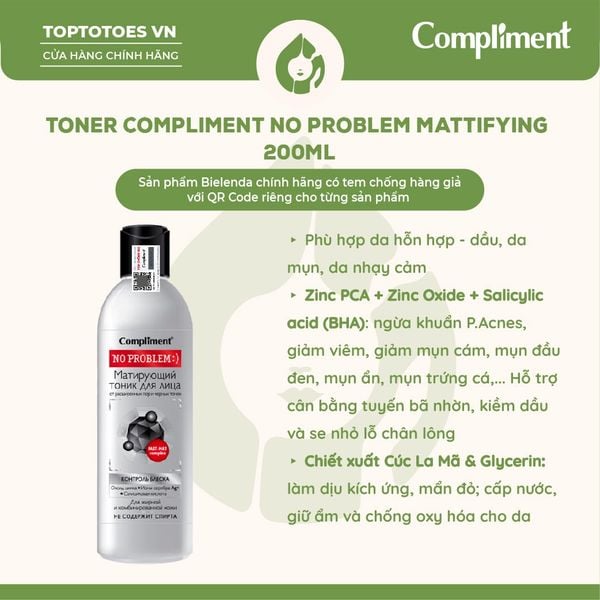Toner Compliment No Problem - Mattifying 200ml