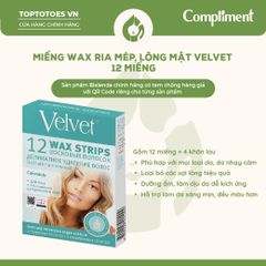 Miếng wax ria mép và lông mặt Velvet Delicate 12 miếng/hộp
