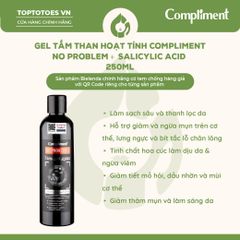 Gel tắm than hoạt tính Compliment No problem + Salicylic Acid