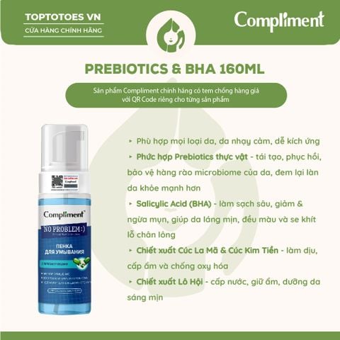 Foam rửa mặt Compliment No Problem 160ml
