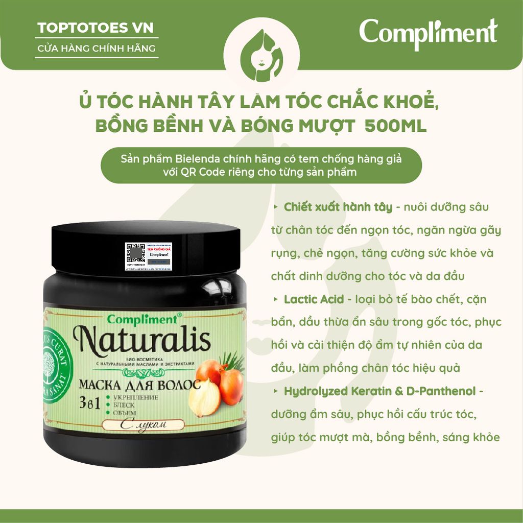 Ủ tóc Compliment Naturalis 500ml