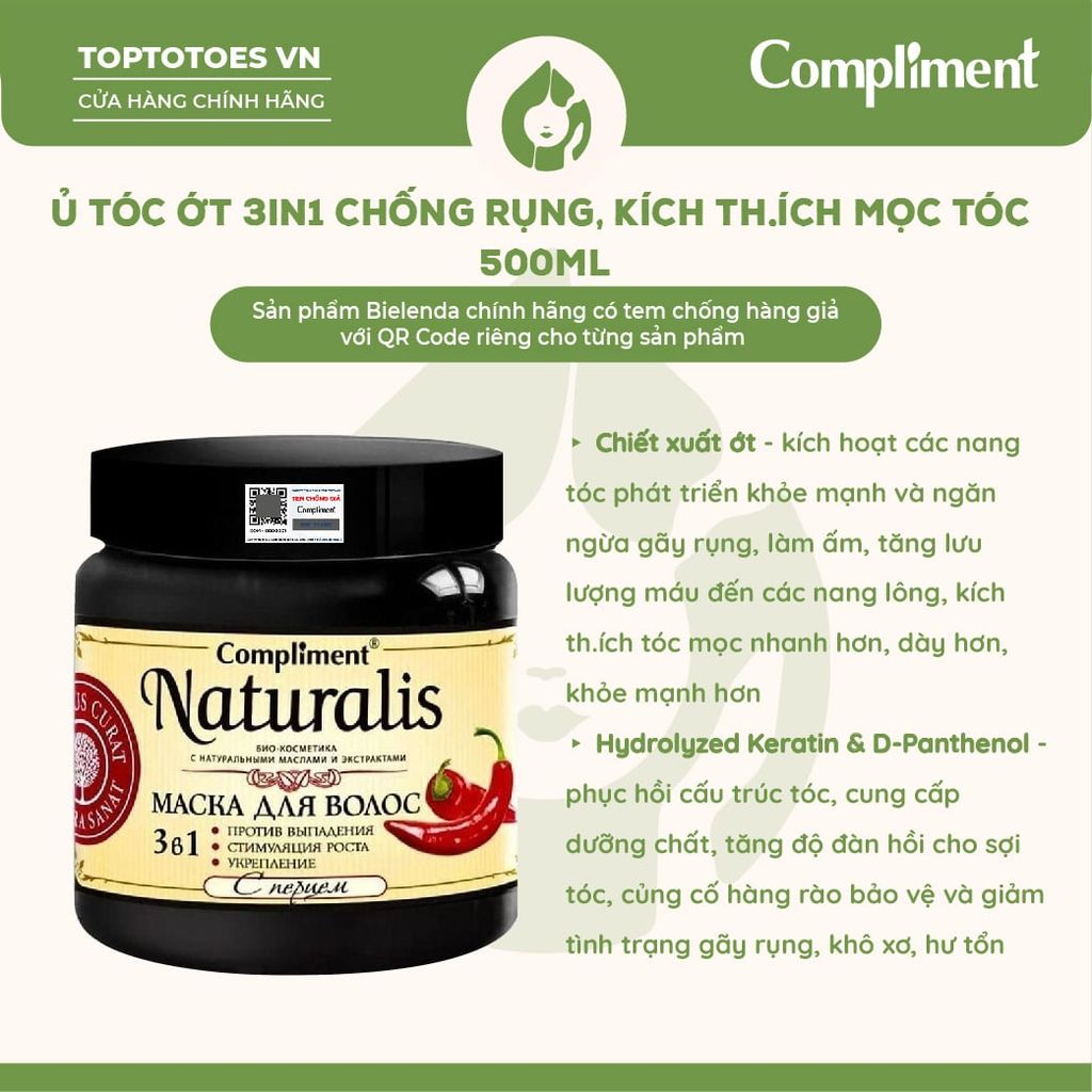 Ủ tóc Compliment Naturalis 500ml