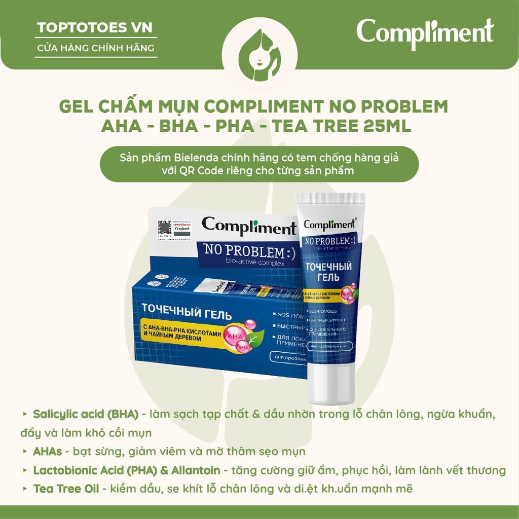 Gel bôi mụn cấp tốc Compliment No Problem