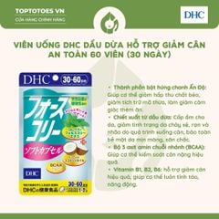 Viên uống DHC Forskohlii dầu dừa hỗ trợ giảm cân - Gói 30 ngày