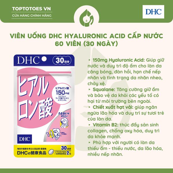 Viên uống giữ ẩm cấp nước DHC Hyaluronic Acid - 30 ngày