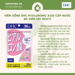 Viên uống giữ ẩm cấp nước DHC Hyaluronic Acid - 30 ngày