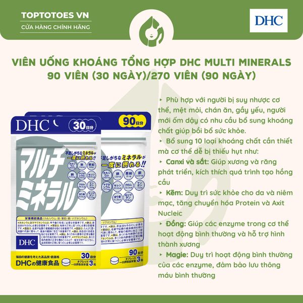 Viên uống khoáng tổng hợp DHC Multi Minerals