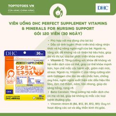 Viên uống vitamins và khoáng tổng hợp DHC Perfect Supplement cho mẹ cho con bú - Gói 30 ngày