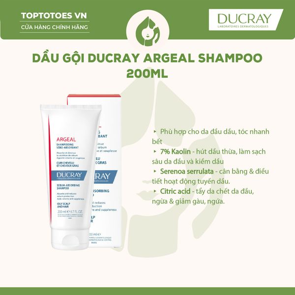 Dầu gội Ducray Argeal Shampoo 200ml