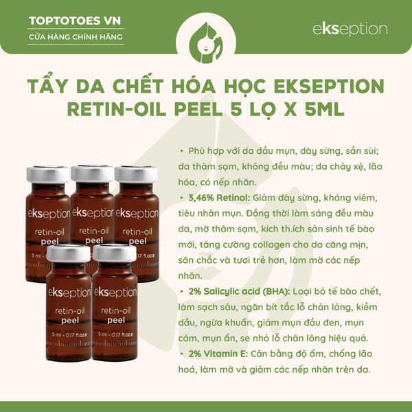 Tinh chất tẩy da chết Ekseption retin-oil peel 5 ống x 5ml