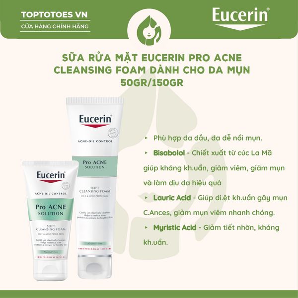 Sữa rửa mặt Eucerin Pro Acne Cleansing Foam