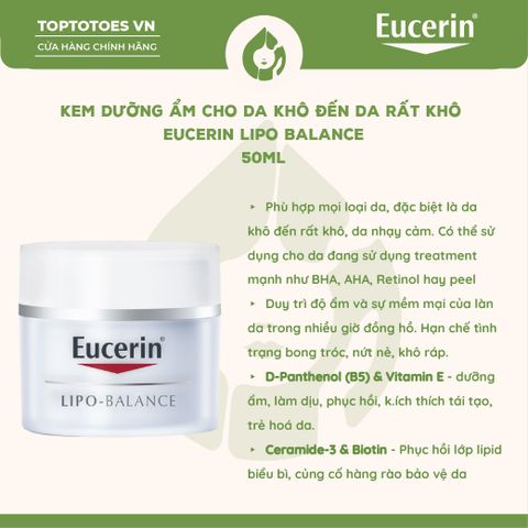 Kem dưỡng Eucerin Lipo Balance 50ml