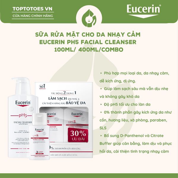 Sữa rửa mặt Eucerin Facial Cleanser PH5 Sensitive Skin