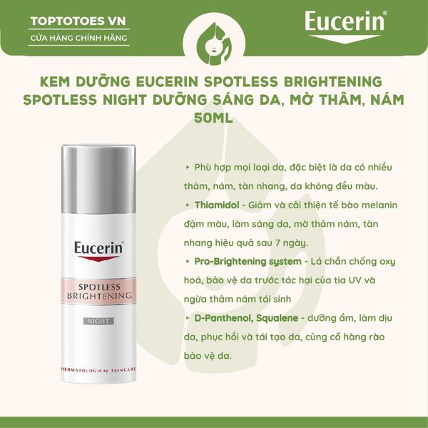 Kem Dưỡng Eucerin Spotless Brightening Night Cream 50ml