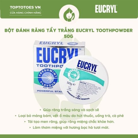 Bột Đánh Răng Eucryl Toothpowder tẩy trắng và làm sạch răng 50g