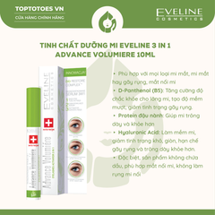 Tinh chất dưỡng mi cho mắt nối mi, giúp hạn chế gãy rụng, cho hàng mi trông dài và chắc khỏe hơn EVELINE COSMETICS ADVANCE VOLUMIÉRE EYELASHES CONCENTRATED SERUM 3IN1 - 10ML