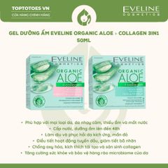 Kem dưỡng Eveline Organic Aloe + Collagen 3in1 50ml