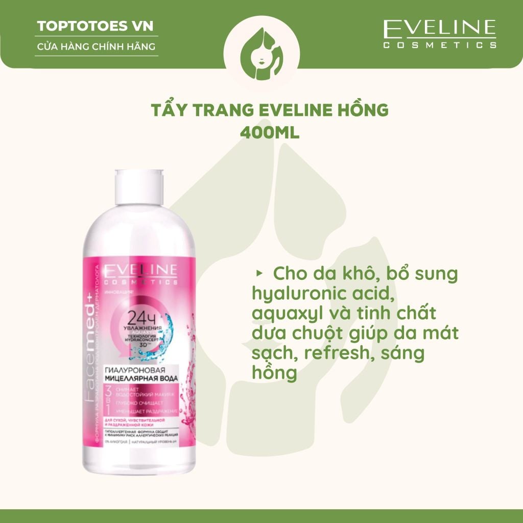 Nước tẩy trang Eveline Facemed+ Micellar 3 in 1