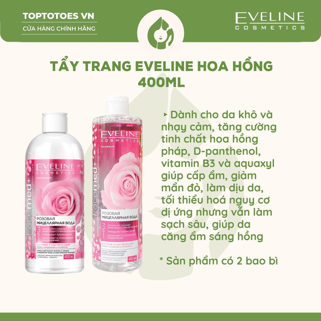 Nước tẩy trang Eveline Facemed+ Micellar 3 in 1
