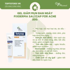 Gel trị mụn ban ngày Fixderma Salyzap Gel Day Time 20g