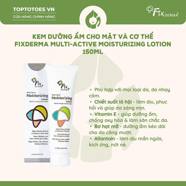 Lotion dưỡng ẩm Fixderma Multi Active Moisturizing Lotion 150ml