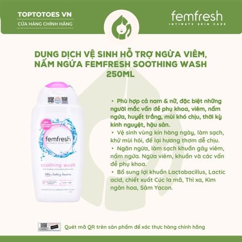 Dung dịch vệ sinh phụ nữ Femfresh Soothing Wash 250ml (Màu hồng)