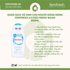 Dung dịch vệ phụ nữ Femfresh Active Fresh Wash 250ml (Chai màu xanh dương)