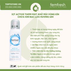 Xịt thơm, khử mùi vùng kín Femfresh Ultimate Care Deodorant 125ml (Chai màu xanh)
